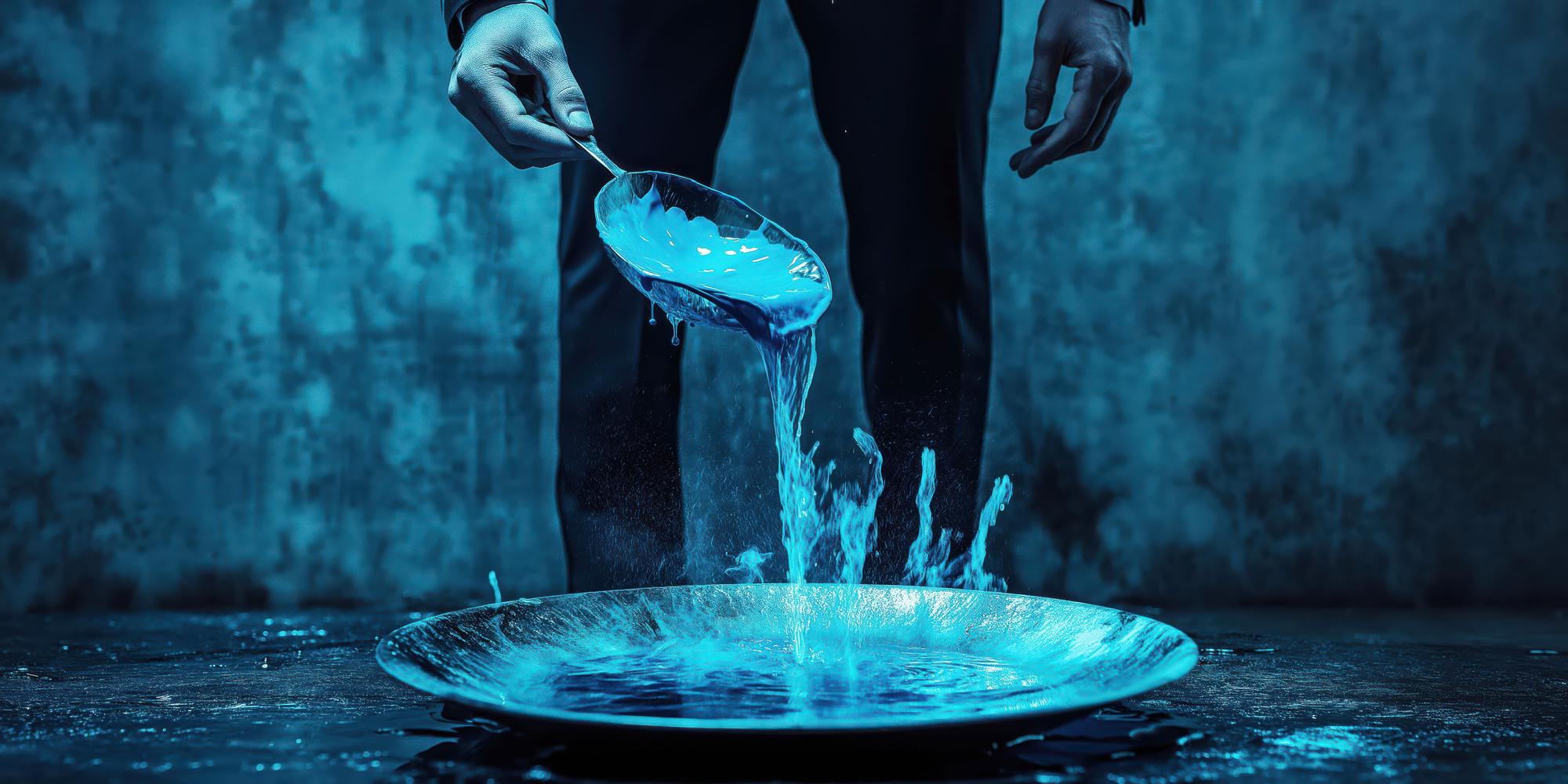 Chef demonstrating modern plating on metal surface